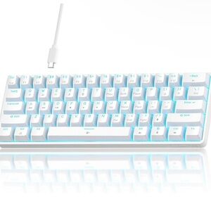 White Gaming Keyboard with Blue Backlight